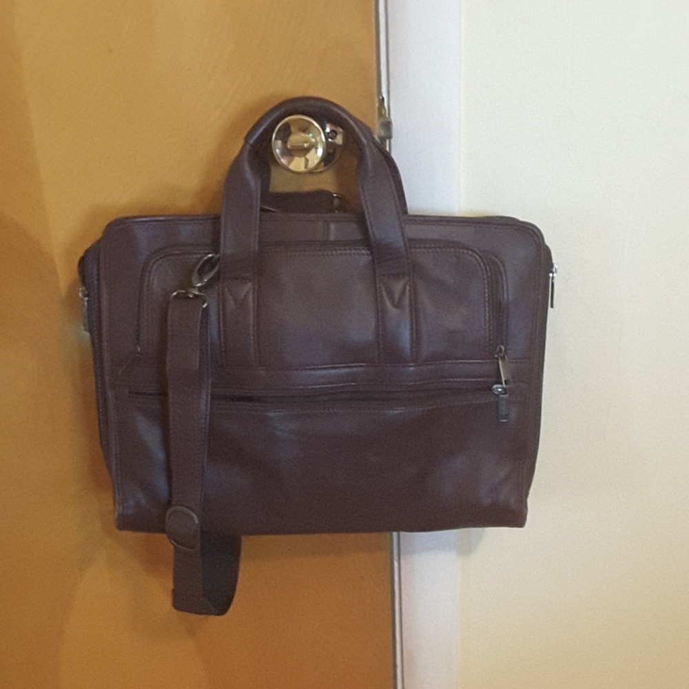 Leather Ladies laptop briefcase